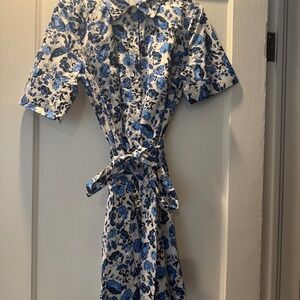 Kate Spade size small blue white cotton dress with collar
